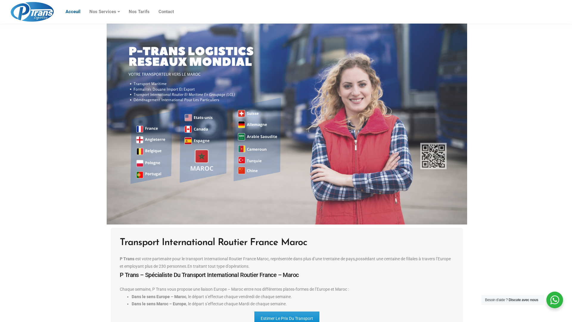 Capture d'écran de Transporteur France Maroc