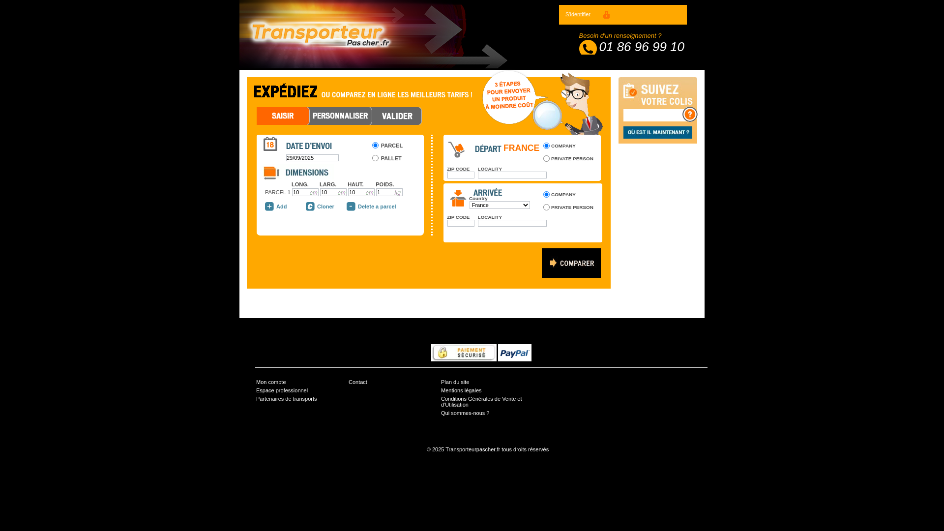 Capture d'écran de Transport pas cher|devis transport au 01.84.24.04.05