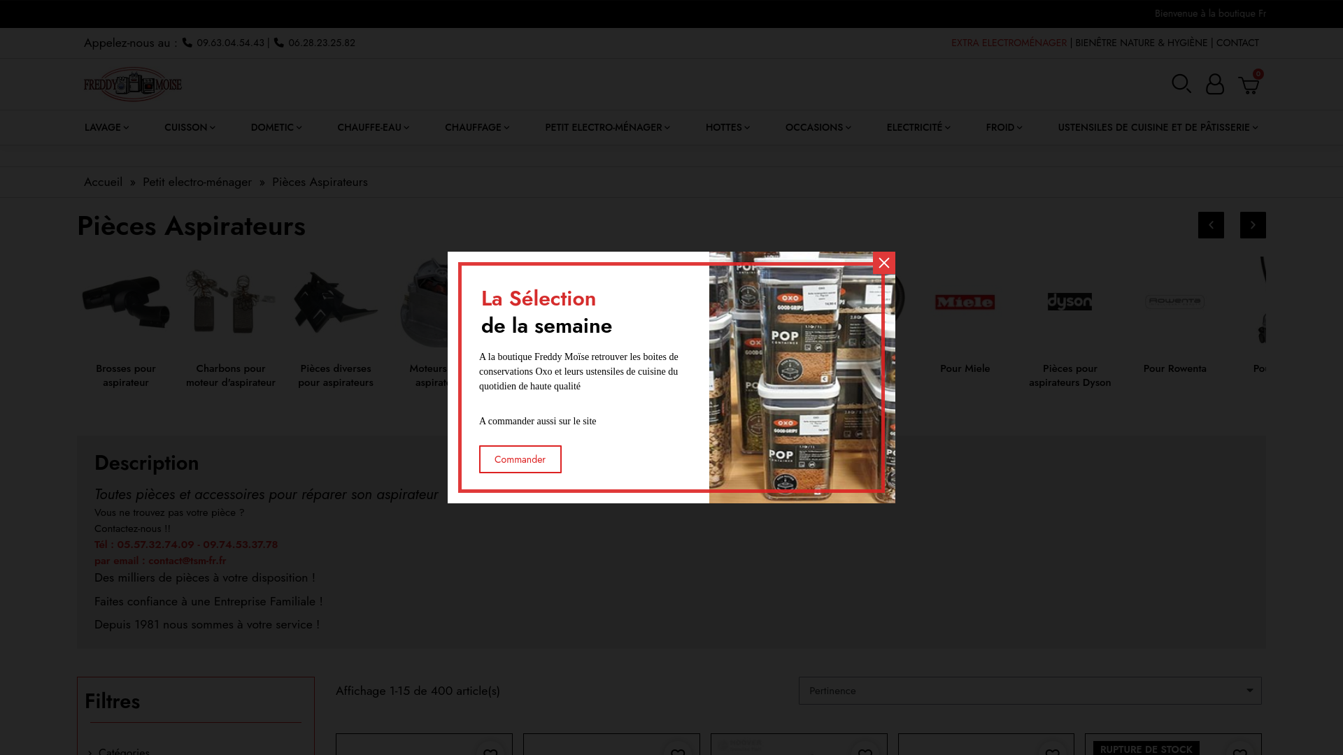 Capture d'écran de TSM Freddy Moise Pièces détachées et accessoires petit et gros électroménager, pièces Dometic et Pièces chauffe-eau , Ustensiles de cuisine et de pâtisserie