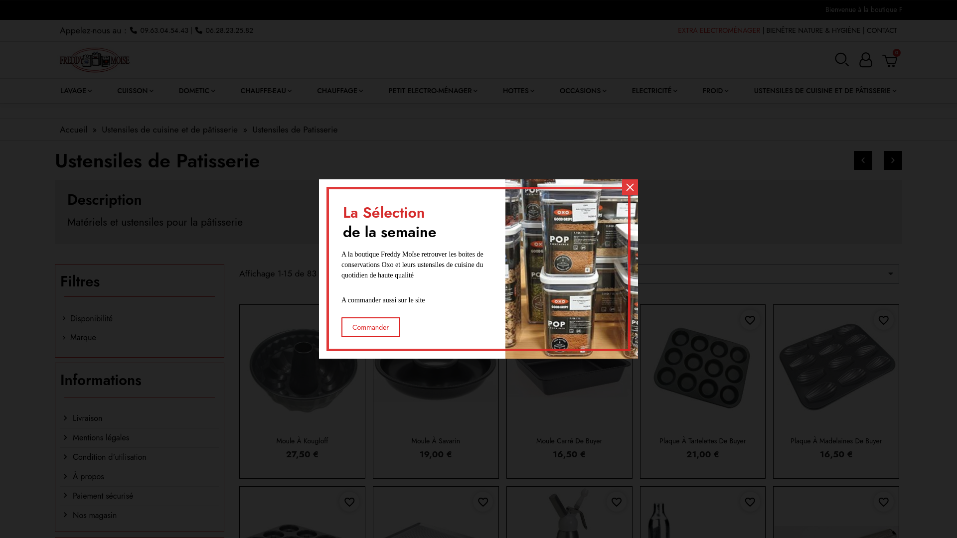 Capture d'écran de TSM Freddy Moïse Pièces et accessoires petit et gros électroménager, Pièces Dometic et pièces Chauffe-eau , Ustensiles de cuisine et de pâtisserie .