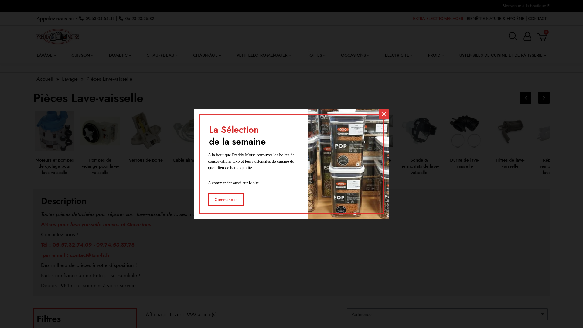 Capture d'écran de TSM Freddy Moise Pièces détachées et accessoires petit et gros électroménager, Pièces Dometic et Pièces chauffe-eau, Ustensiles de cuisine et pâtisserie .