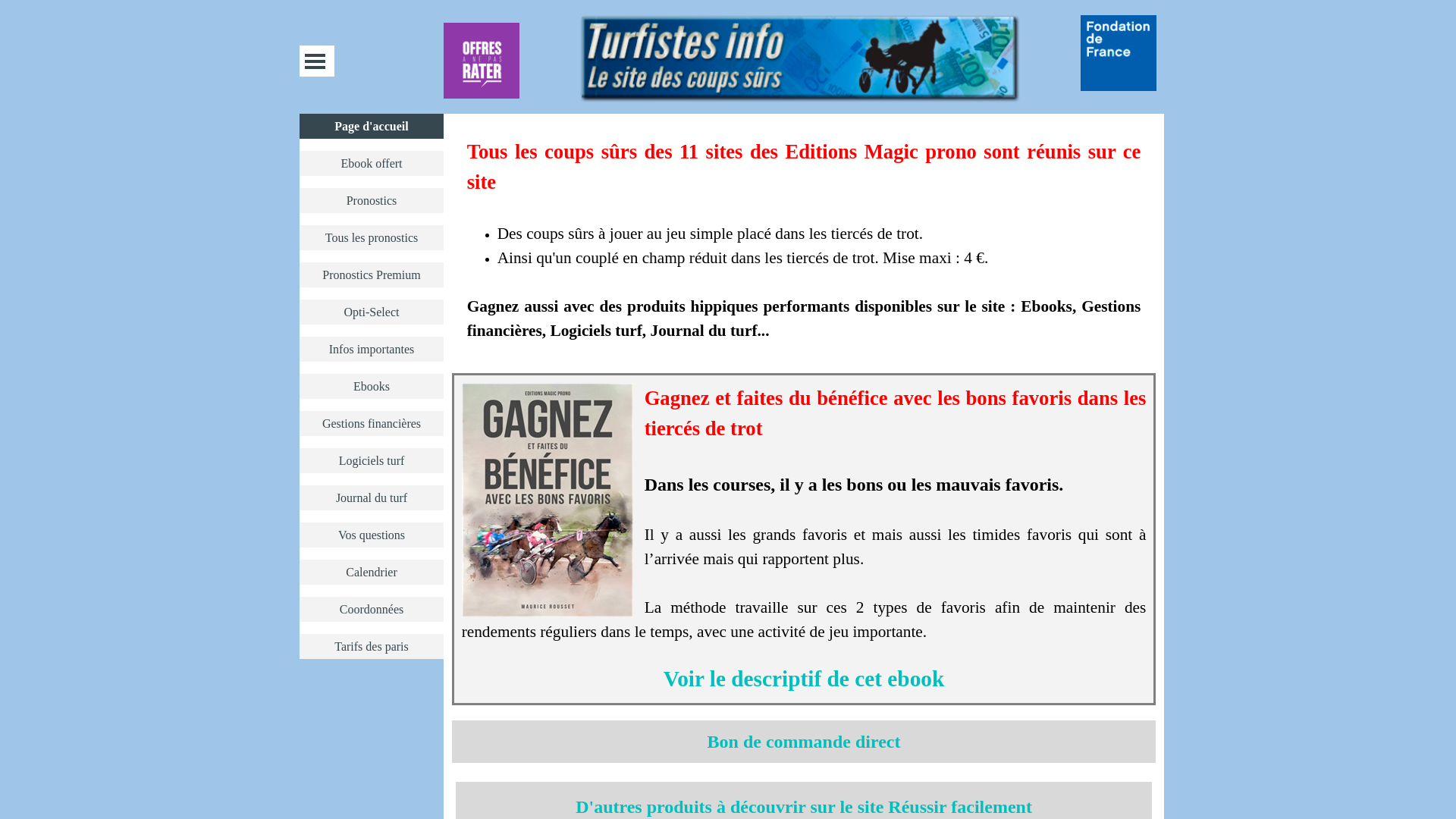 Capture d'écran de !les pronostics du turfiste