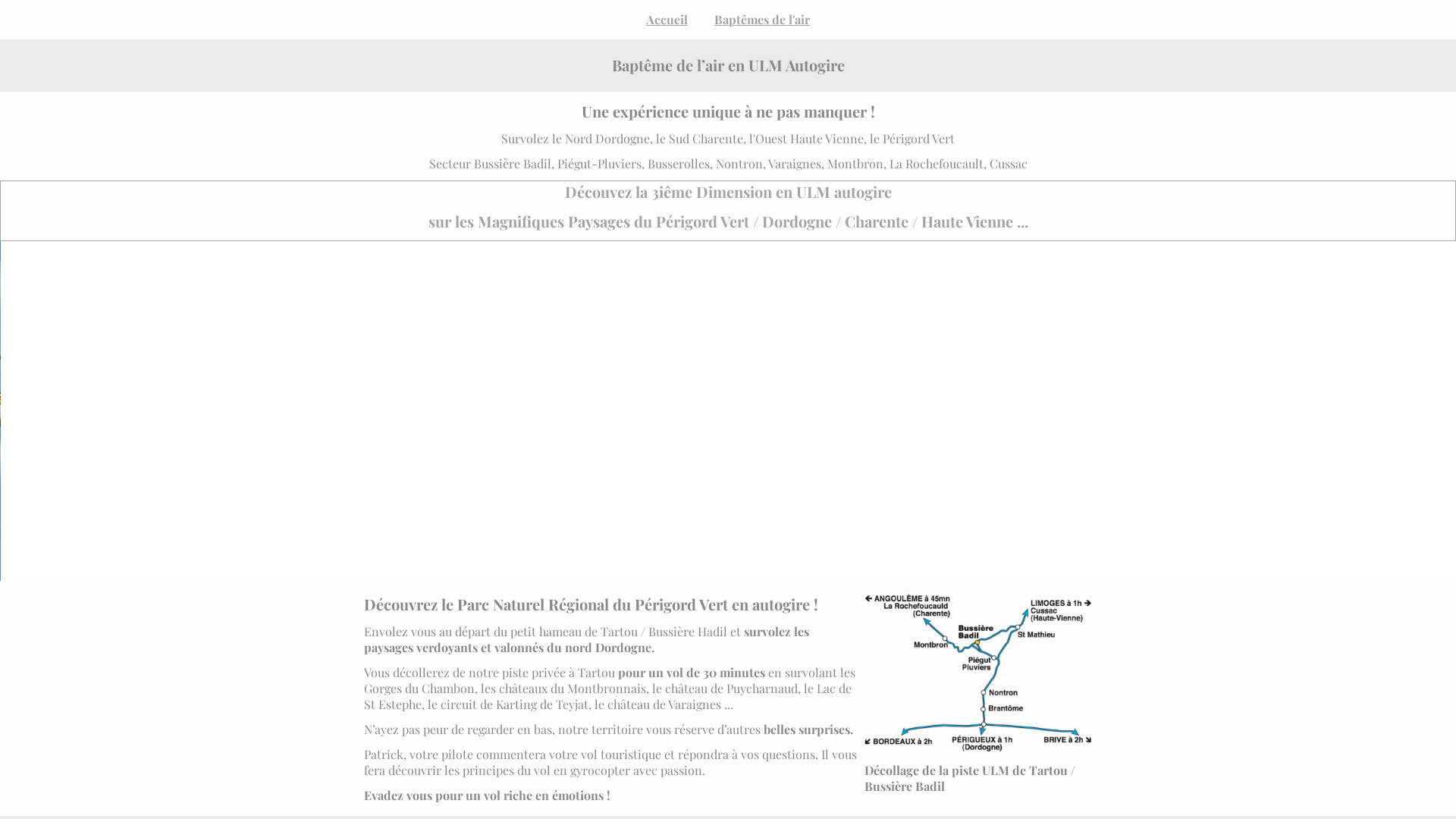 Capture d'écran de Bapteme de l air en ulm autogire en dordogne charente haute vienne a partir des gites de tartou V20-02