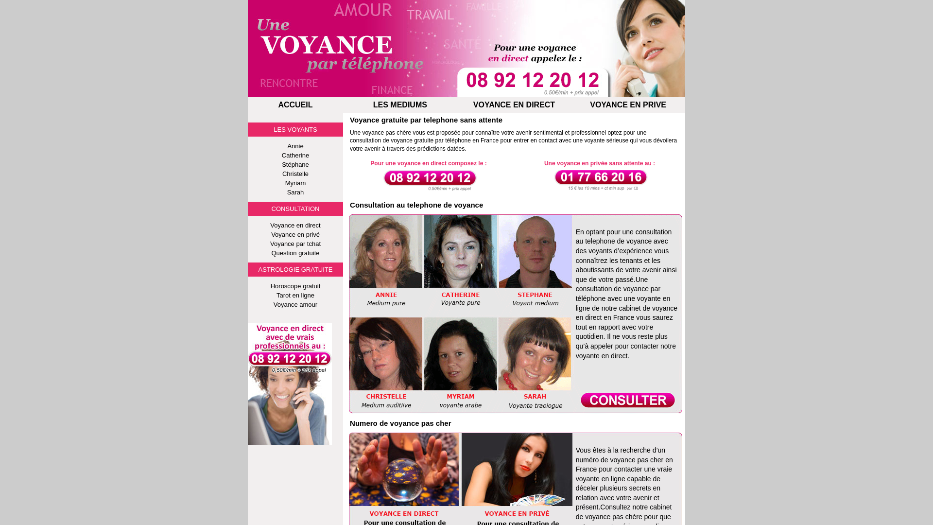 Capture d'écran de Voyance par telephone