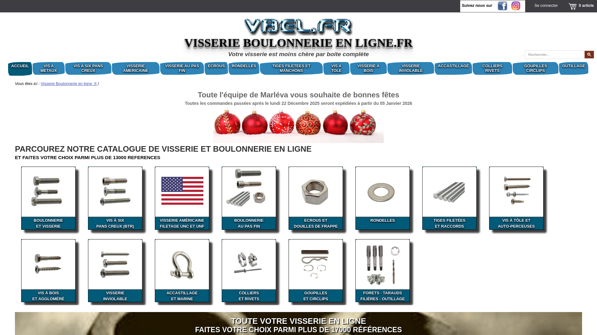 Capture d'écran de VISSERIE BOULONNERIE EN LIGNE