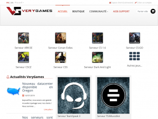 VeryGames - Location de serveurs de jeux, Minecraft VQS, DediGames