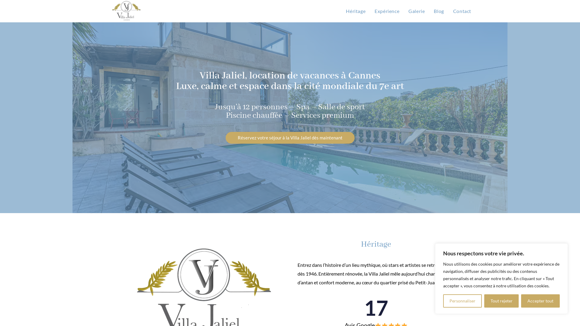 Capture d'écran de Villa Jaliel - Location de Villa de Luxe à Cannes avec Confort et Élégance
