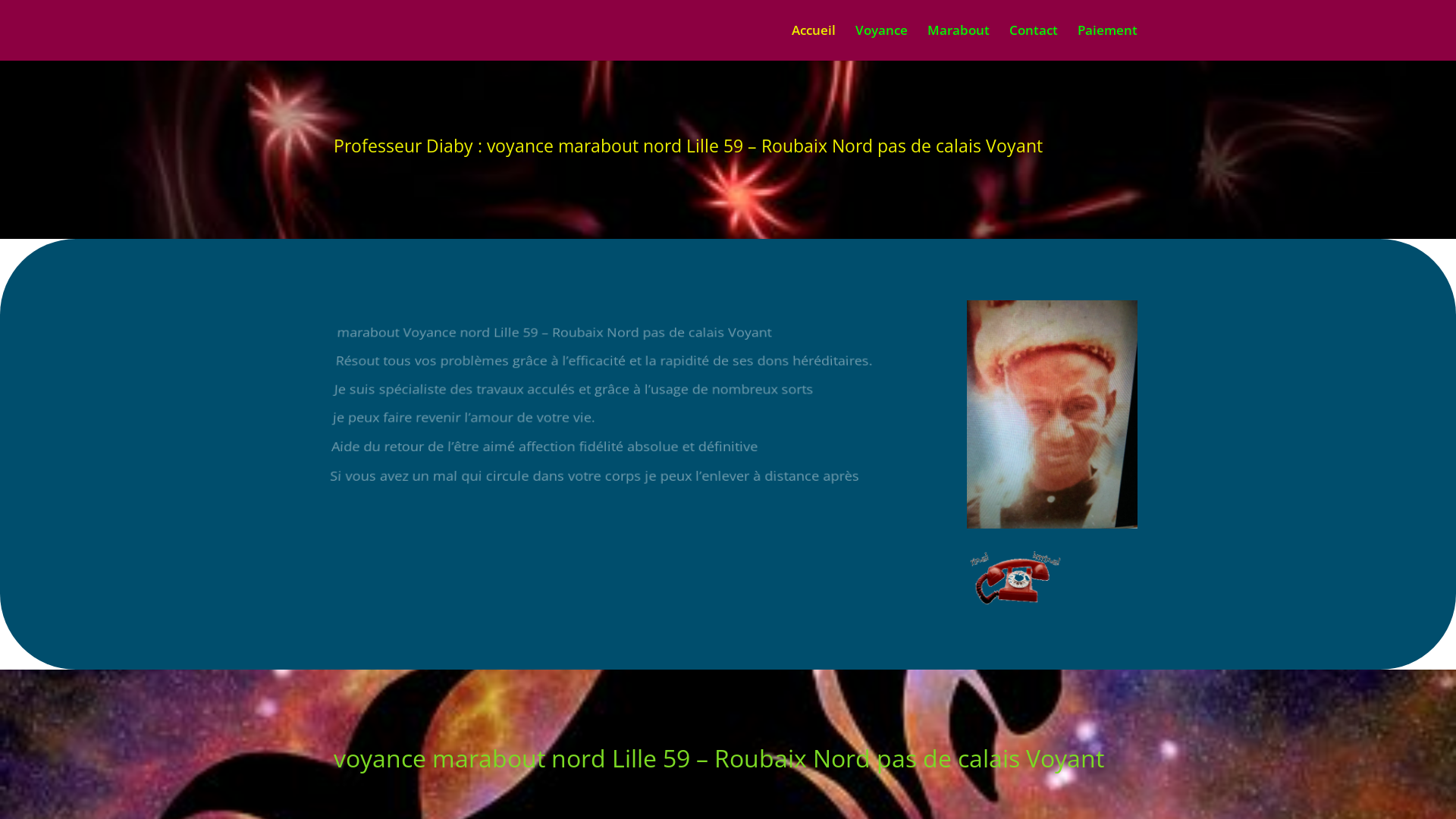 Capture d'écran de Marabout voyant nord Lille 59) Roubaix, Nord Voyant voyance Guérisseur Africain Tourcoing, Dunkerque (59) Villeneuve-d'Ascq (59) Douai, Valenciennes