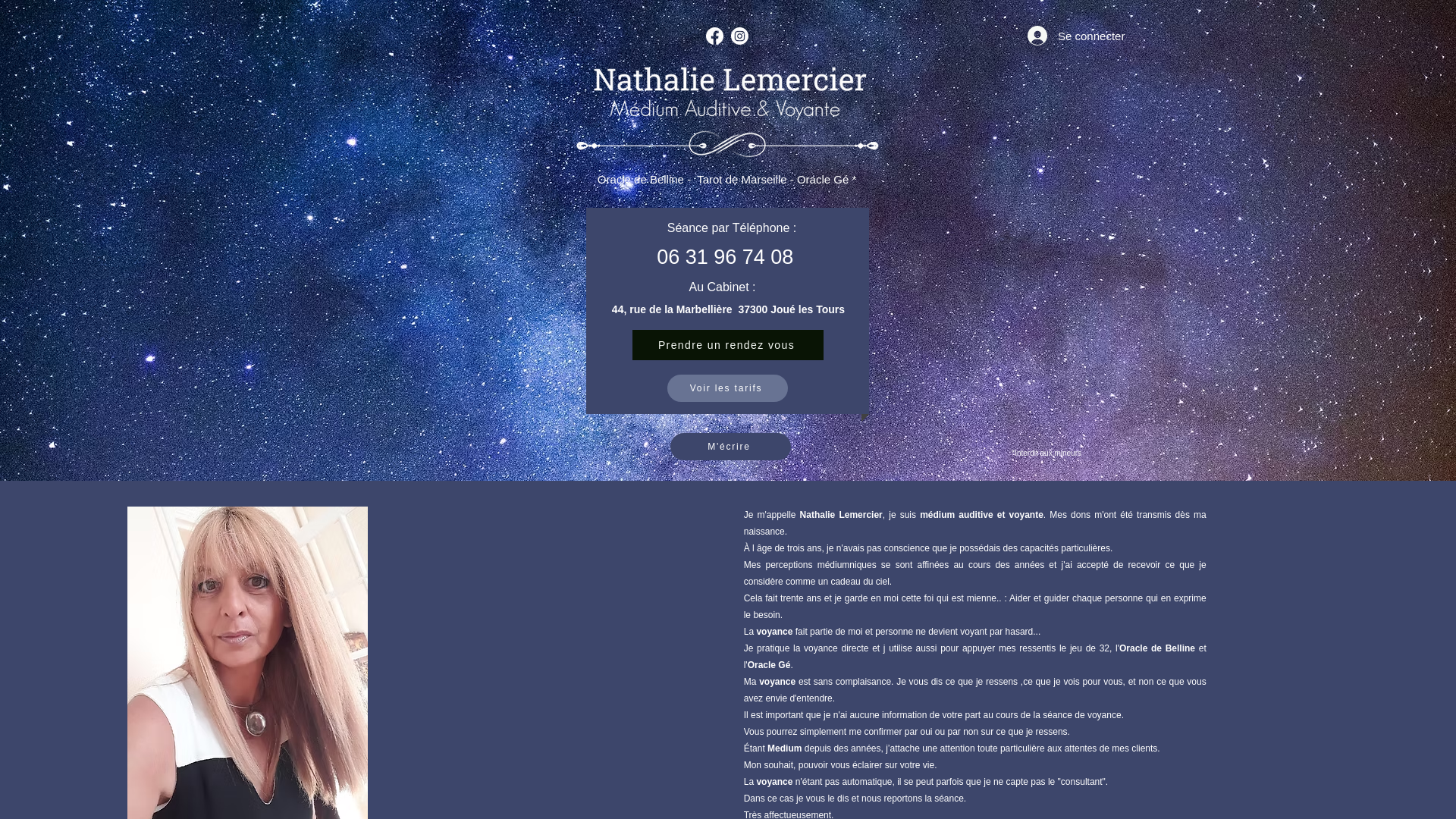 Capture d'écran de Nathalie Lemercier Voyance