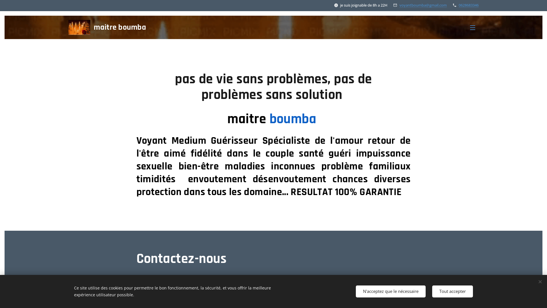 Capture d'écran de Maitre boumba voyant medium marabout guérisseur tel 0628683346