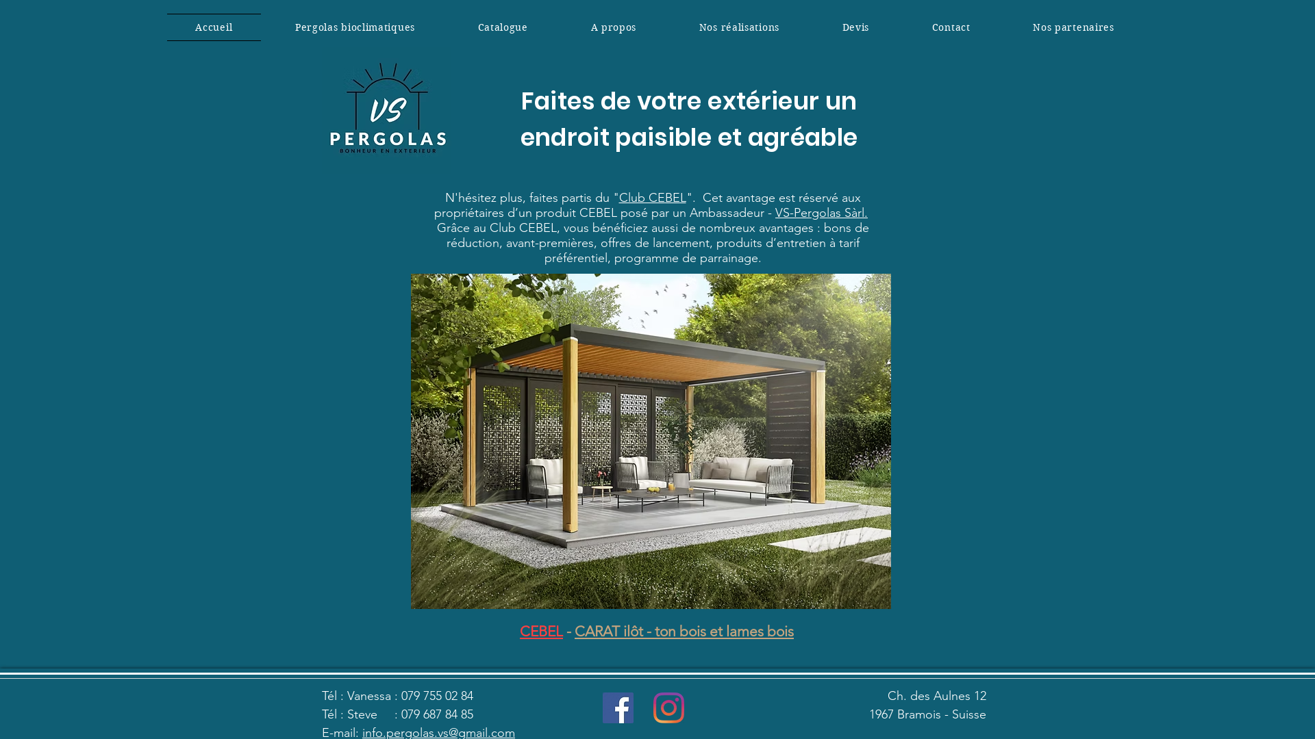 Capture d'écran de Pergolas bioclimatique