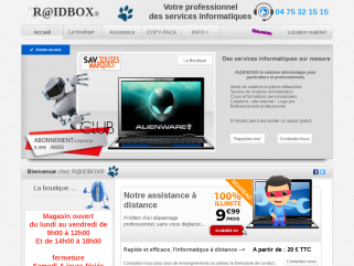 Raidbox, magasin à Davézieux spécialisé dans la création de sites internet, assistance à distance, le dépannage en ligne.