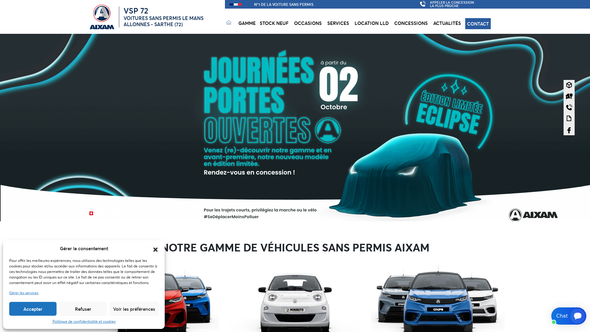 Capture d'écran de Voitures sans permis neuve et d'occasion au Mans, Sarthe (72) et 