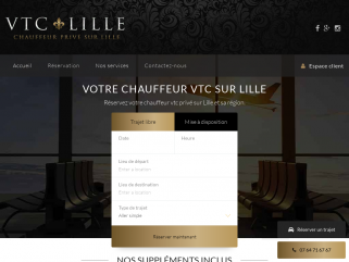 Site de réservation de chauffeurs privés VTC à Lille et environs 