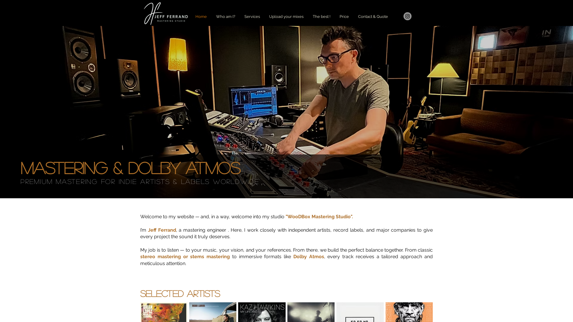 Capture d'écran de Enregistrement/Mixage/Mastering/Pressage CD/Pressage Vinyle/Graphisme