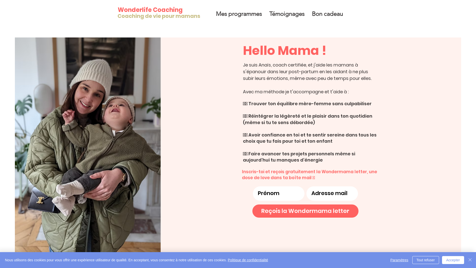 Capture d'écran de Coach de vie pour femmes à Paris en France et en ligne avec Wonderlife coaching
