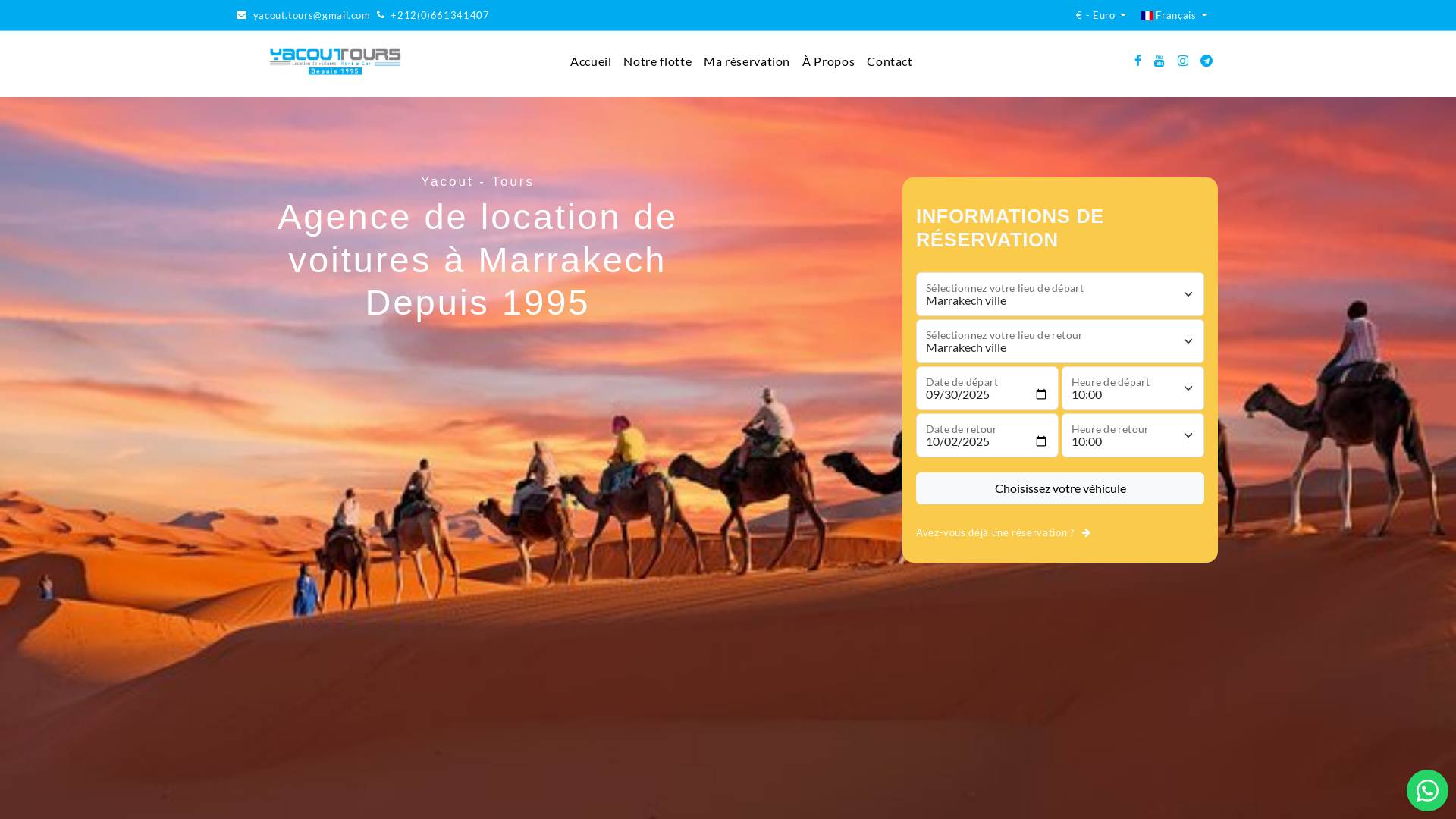 Capture d'écran de Location de voitures a marrakech aeroport, casablanca, agadir, fes et rabat