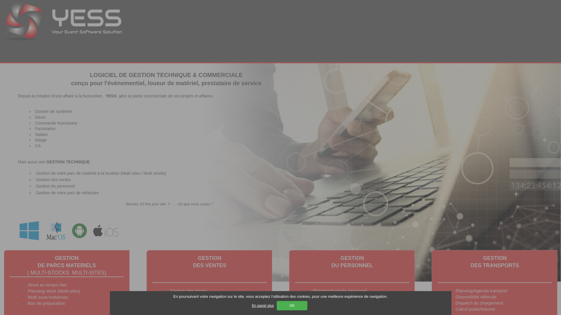 Capture d'écran de Logiciel location stock