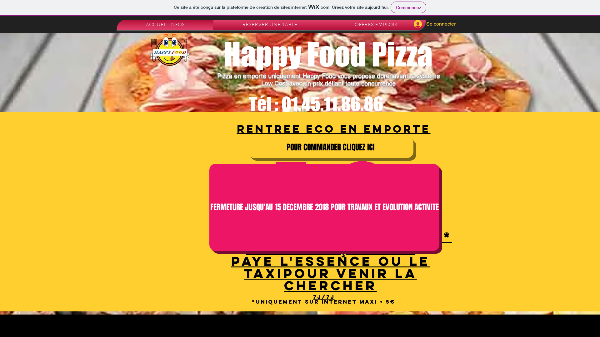 Capture d'écran de Happy food pizza Saint Maur. Emporté, Livraison ou sur place, de pizzas salades entrées boissons desserts et glaces