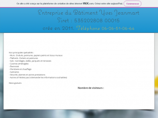 Entreprise du Bâtiment Yves Jeanmart             Siret : 535202808 00015 Mobile Téléphone 06-26-51-06-64 Gif sur Yvette Essonne
